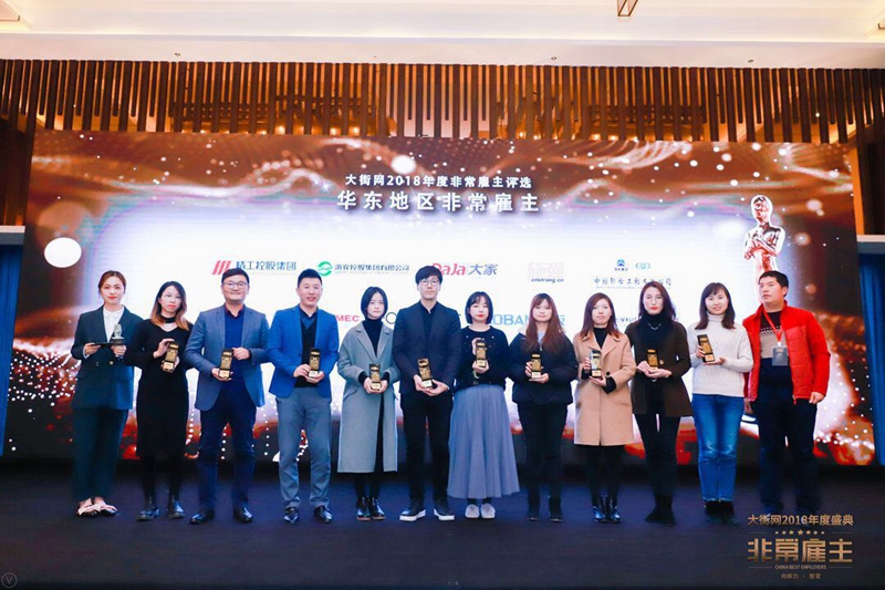 集團榮獲大街網(wǎng)華東地區(qū)&ldquo;非常雇主&rdquo;稱號
