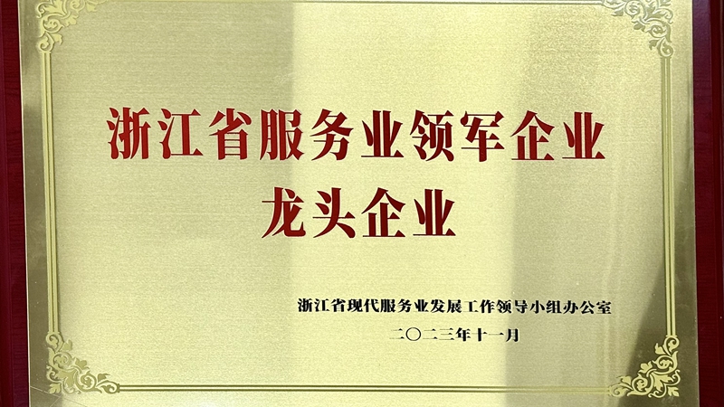 明日控股獲評浙江省首批服務(wù)業(yè)領(lǐng)軍企業(yè)